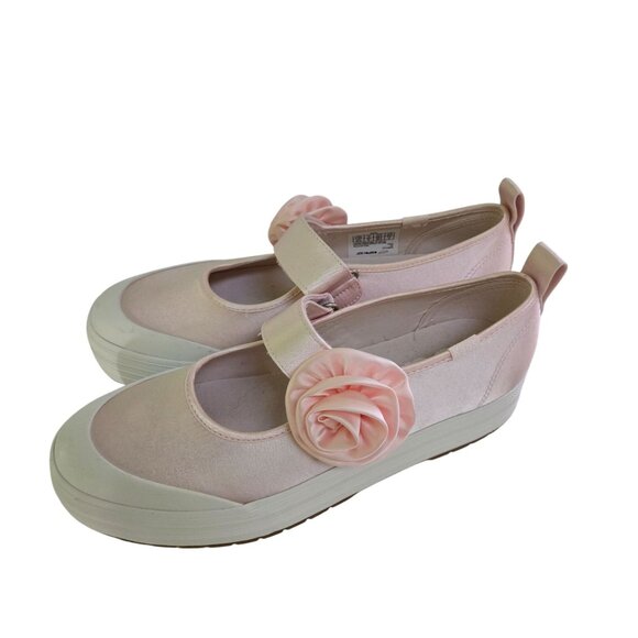 Keds Mary Jane Satin Sneaker Shoe Rose Hook And Loop Closure Size 8.5 - Picture 5 of 13